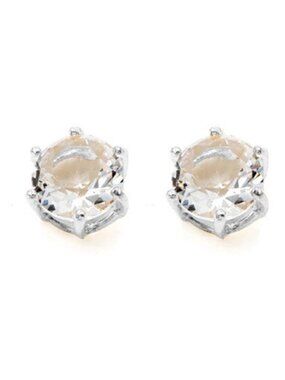 Silver Plated Crystal Stud Earrings for Women Round Style Crystal Studs Gifts